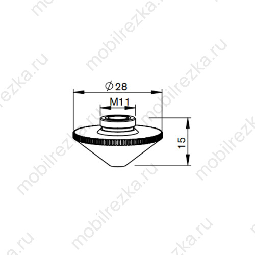 MR358-0125 Сопло двойное 1,2 мм D28 H15 M11