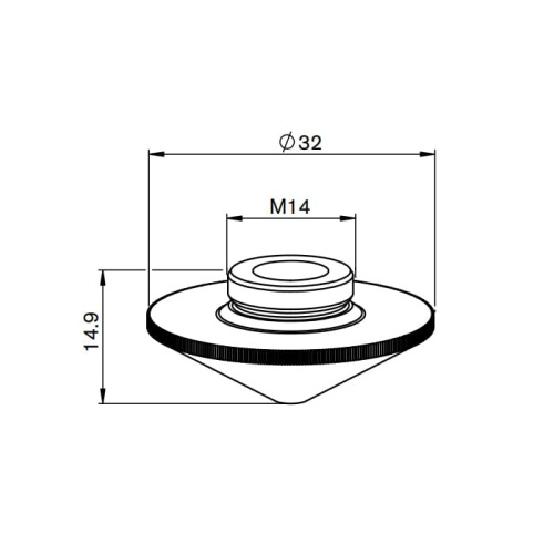 MR-120GJT0508 Сопло одинарное конусное 0,8 мм D32 M14 H15