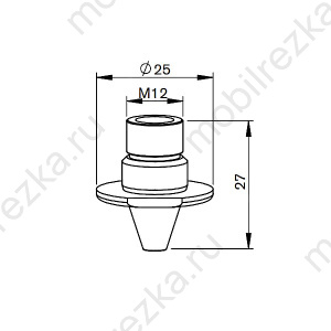 MR373-0350CPX Сопло двойное 5,0 мм