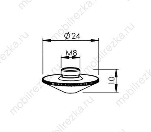MR301-0561CPX Сопло 0,8 мм D24 H10 M8