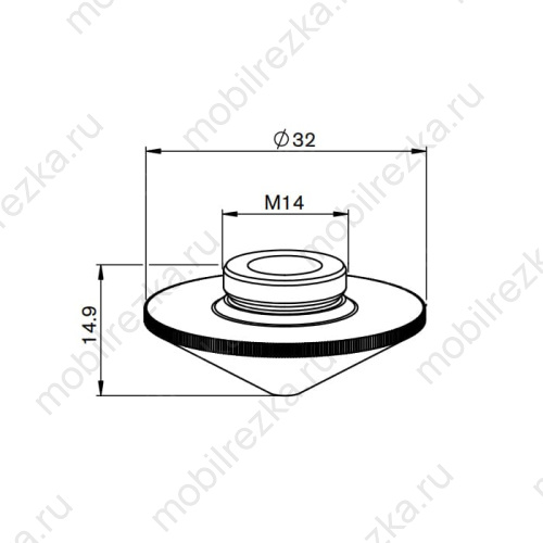 MR-120GJT0508 Сопло одинарное конусное 0,8 мм D32 M14 H15