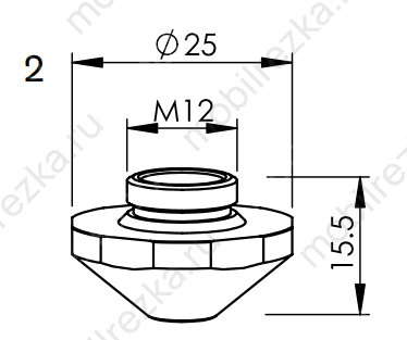 MR407-4866X Сопло (дюза) EAA 2,3 мм D25 H15.5 M12