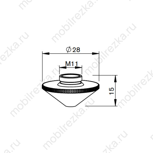 MR345-1463 Сопло одинарное HD 1,5 мм D28 H15 M11