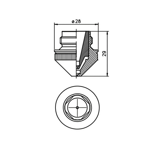 MR423-0001 Сопло с внутренней вставкой 1.0 мм D28.0 H29.0