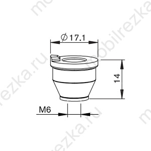 MR302-2406 Керамический держатель сопла D17.1 H13.8 M6
