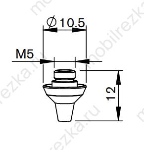 MR347-0090X Сопло 3D 1,2 мм D10.5 H12 M5
