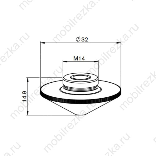 MR-GJT0512 Сопло одинарное конусное 1,2 мм D32 H15 M14