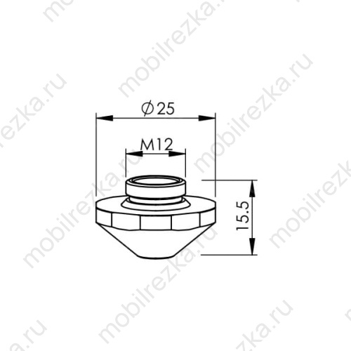 MR407-4860X Сопло EAA 1,0 мм D25 H15.5 M12