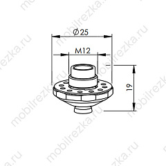 MR407-9940 Сопло EGL 1,4 мм D25 H19 M12