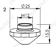 MR407-4866X Сопло (дюза) EAA 2,3 мм D25 H15.5 M12