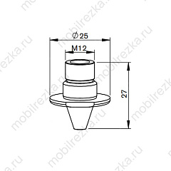 MR373-0350CPX Сопло двойное 5,0 мм