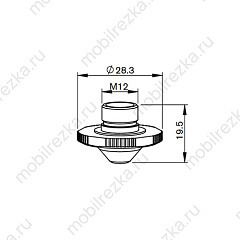 MR422-1786CP Сопло двойное пятиугольное 2,0 мм (оригинал)