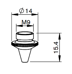 MR344-1813X Сопло 0,8 мм D14 H15.4 M9