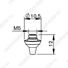 MR347-0280X Сопло 3D 2,0 мм D10.5 H12 M5