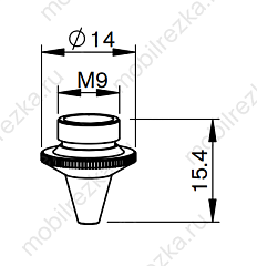 MR344-1813X Сопло 0,8 мм D14 H15.4 M9